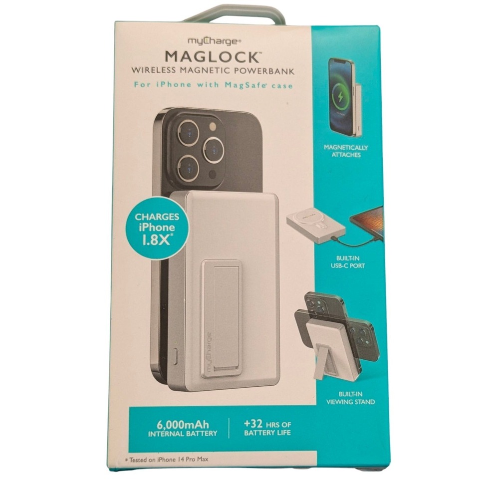 N6.N MAGLOCK 6KmAh 7.5W Magnetic Wireless Powerbank W/Stand, 18W PD USB-C Port